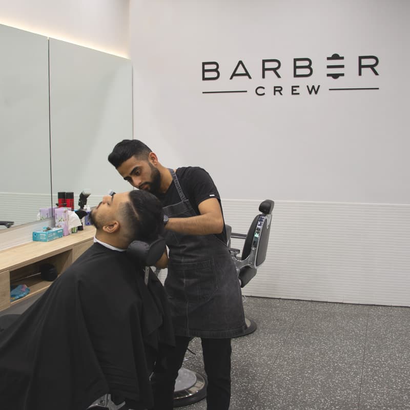 Barber at work